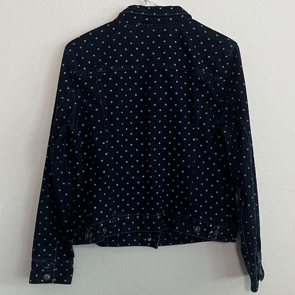 Liz Claiborne Polka Dot Denim Jacket - Picture 3 of 3